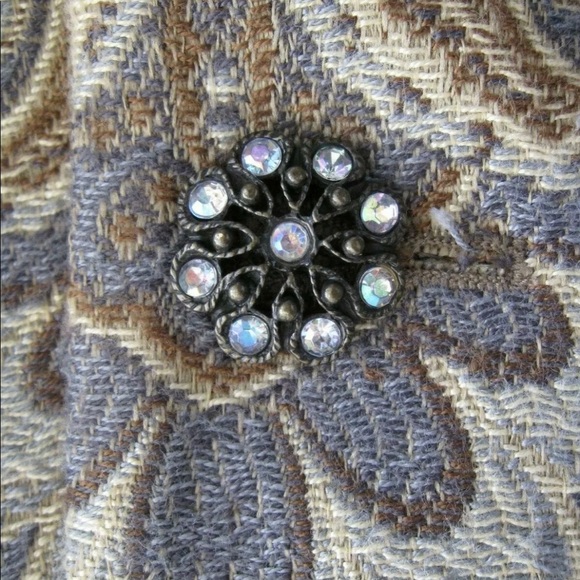 Focus 2000 Size16W Jacquard fabric Jacket w/ rhinestone buttons NWOT - Picture 7 of 10